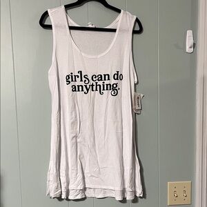 LuLaRoe White Tank Top with Motivational Print